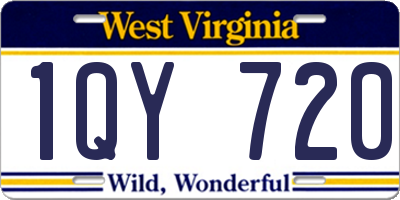WV license plate 1QY720