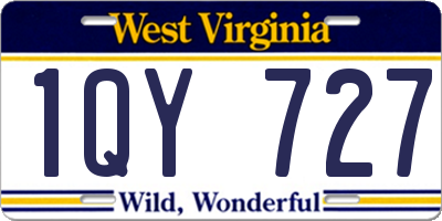 WV license plate 1QY727