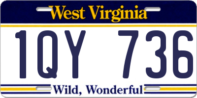 WV license plate 1QY736