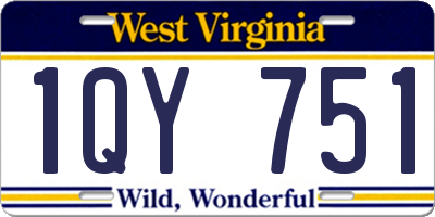 WV license plate 1QY751