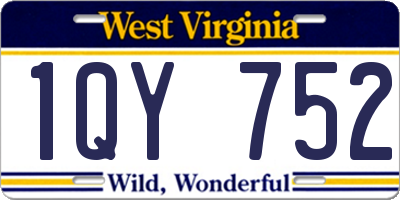 WV license plate 1QY752