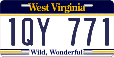 WV license plate 1QY771