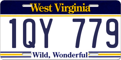 WV license plate 1QY779