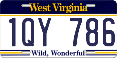 WV license plate 1QY786