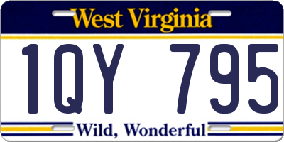 WV license plate 1QY795