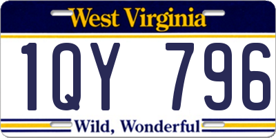 WV license plate 1QY796