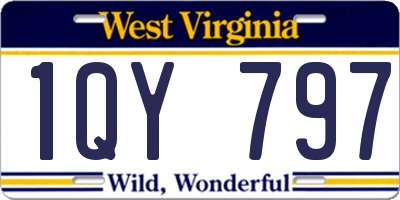 WV license plate 1QY797