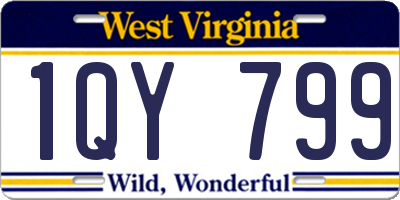 WV license plate 1QY799
