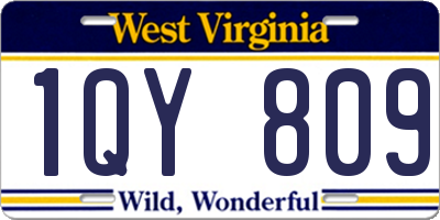 WV license plate 1QY809