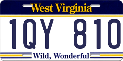 WV license plate 1QY810