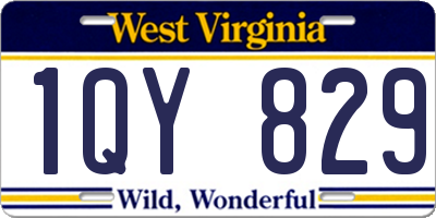 WV license plate 1QY829