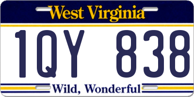 WV license plate 1QY838