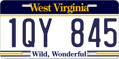 WV license plate 1QY845