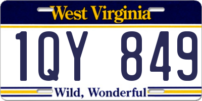 WV license plate 1QY849