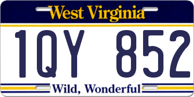 WV license plate 1QY852