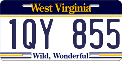 WV license plate 1QY855