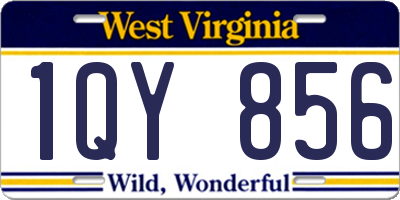 WV license plate 1QY856