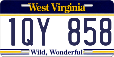 WV license plate 1QY858
