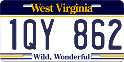 WV license plate 1QY862