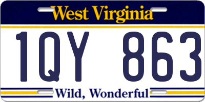 WV license plate 1QY863