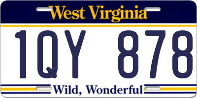 WV license plate 1QY878