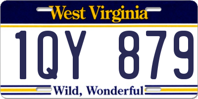 WV license plate 1QY879