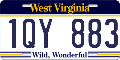 WV license plate 1QY883