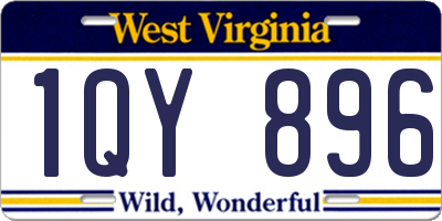 WV license plate 1QY896