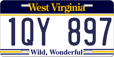 WV license plate 1QY897