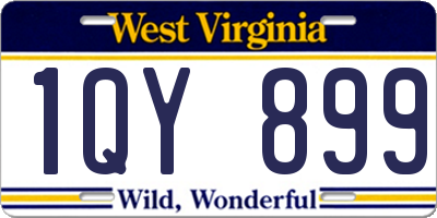 WV license plate 1QY899