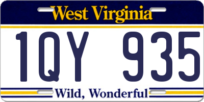 WV license plate 1QY935