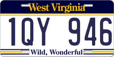 WV license plate 1QY946