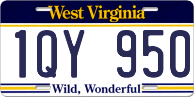 WV license plate 1QY950