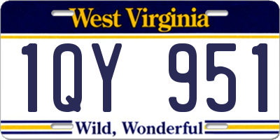 WV license plate 1QY951