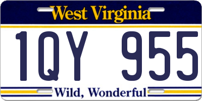 WV license plate 1QY955