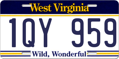 WV license plate 1QY959