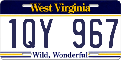 WV license plate 1QY967