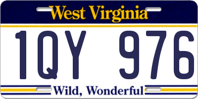 WV license plate 1QY976