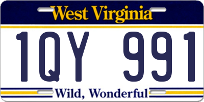 WV license plate 1QY991