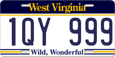 WV license plate 1QY999