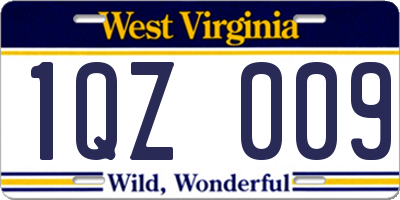 WV license plate 1QZ009