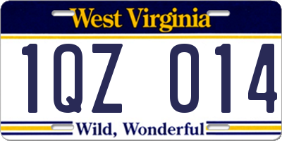WV license plate 1QZ014