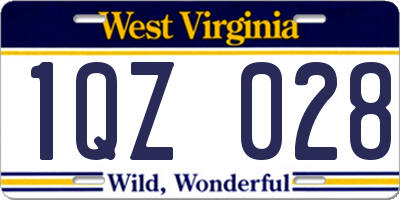 WV license plate 1QZ028