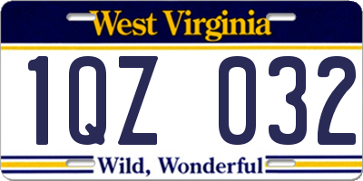 WV license plate 1QZ032