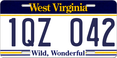 WV license plate 1QZ042