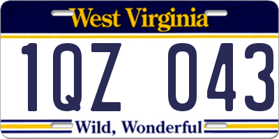 WV license plate 1QZ043