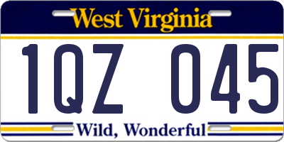 WV license plate 1QZ045