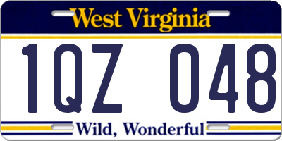 WV license plate 1QZ048