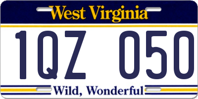 WV license plate 1QZ050