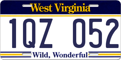 WV license plate 1QZ052